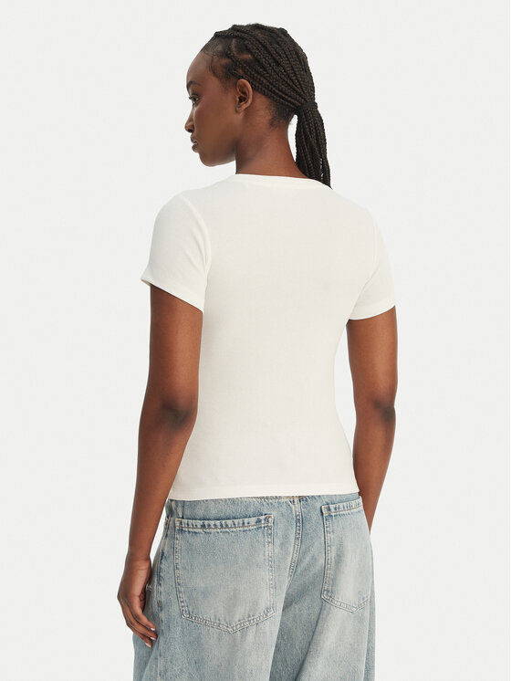 Guess Jeans Guess Jeans Camiseta W6GPZ3 KA0H1 Écru Slim Fit