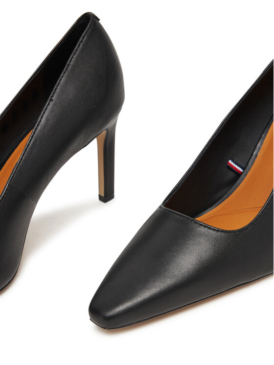 Tommy Hilfiger Augstpapēžu kurpes Tommy Hilfiger Logo Pump Slanted Hl FW0FW08993 Melns