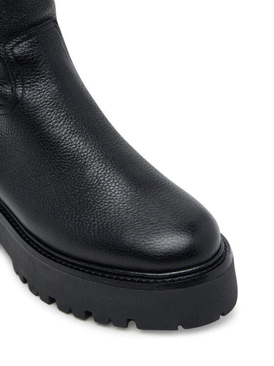 KARL LAGERFELD Kozačky KARL LAGERFELD Burly Biker KL43490W Černá