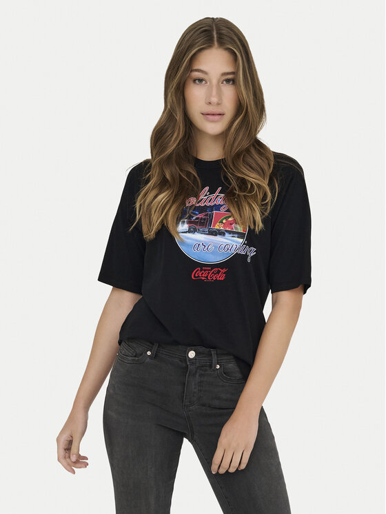 ONLY ONLY Camiseta Coca Cola 15355794 Negro Regular Fit