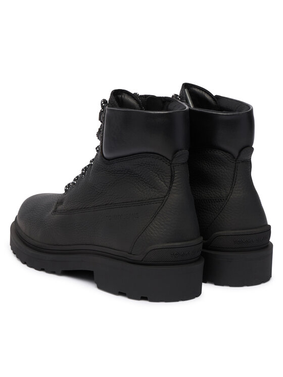 Tommy Jeans Зимни обувки Tommy Jeans Tjm Lace Up Boot Leather EM0EM01629 Черен