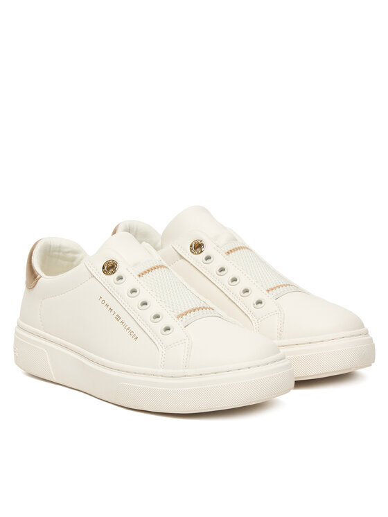 Tommy Hilfiger Snīkeri Tommy Hilfiger Low Cut Sneaker T3A9-33983-1355 D Balts