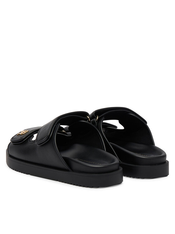 Tommy Hilfiger Iešļūcenes Tommy Hilfiger Double Strap Leather Sandal FW0FW09121 Melns