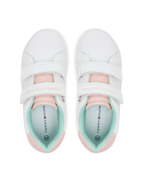 Tommy Hilfiger Snīkeri Tommy Hilfiger Low Cut Velcro Sneaker T1A9-33727-1355 S Balts