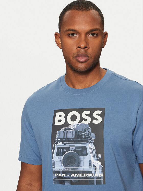 BOSS BOSS Футболка Te_Mextour 50535079 Голубий Regular Fit