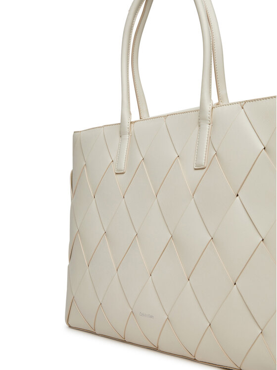 Calvin Klein Τσάντα Calvin Klein Ck Woven Medium Shopper K60K612994 Λευκό