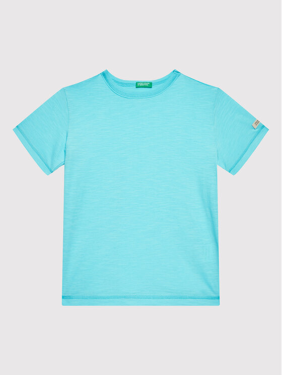 United Colors Of Benetton United Colors Of Benetton Marškinėliai 3MM5C103W Mėlyna Regular Fit
