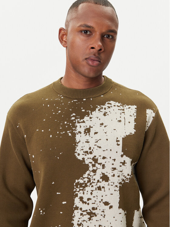 G-STAR G-Star Raw Džemper Sprayed 89 D27772-D488 Zelena Relaxed Fit
