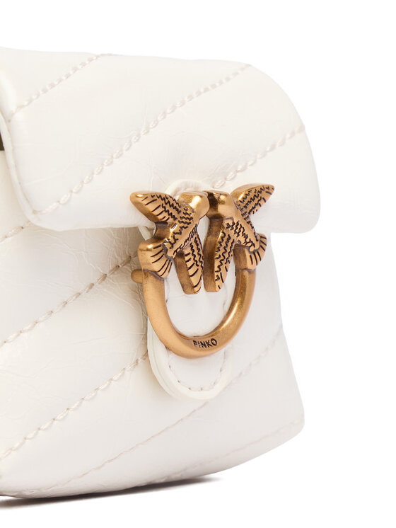 PINKO Piekariņš PINKO Airpods Love Puff Microfiber Shiny Calf AI 25-26 PCPL 105869 A370 Balts