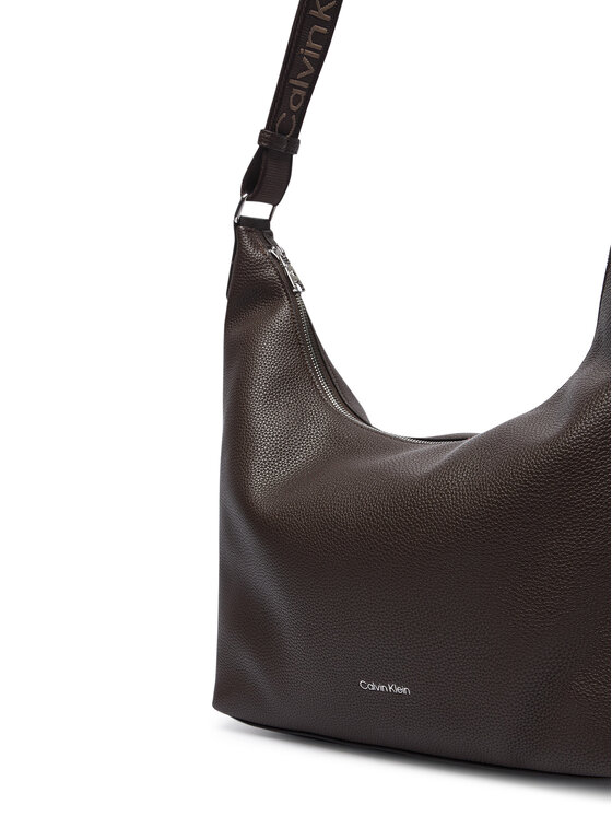 Calvin Klein Kabelka Calvin Klein Webbing Strap Md Shoulder Bag LV04F3891G Tmavo hnedá