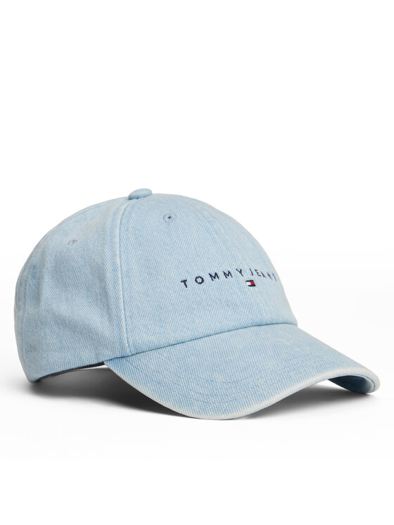 Tommy Jeans Czapka z daszkiem Tommy Jeans Linear Denim Cap AW0AW17912 Błękitny