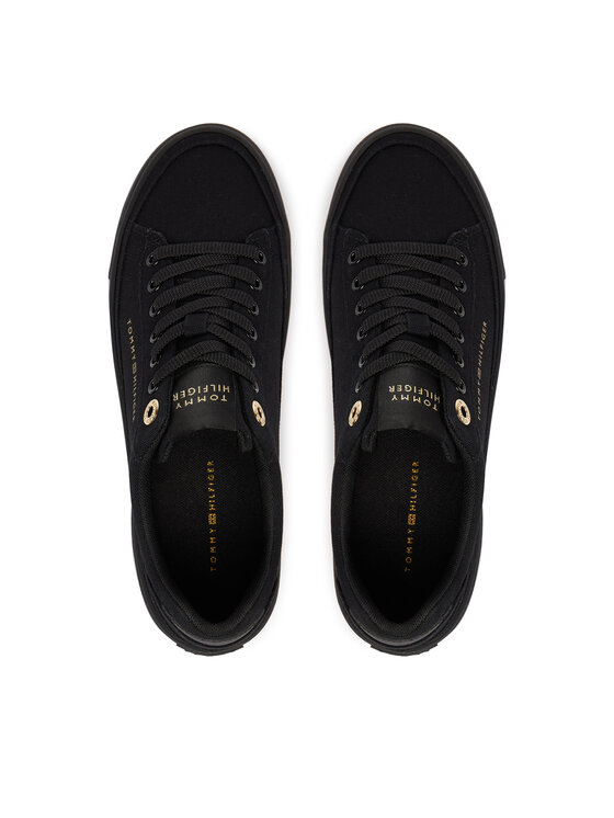 Tommy Hilfiger Tenisice Tommy Hilfiger Th Foxing Platform Canvas FW0FW09480 Crna