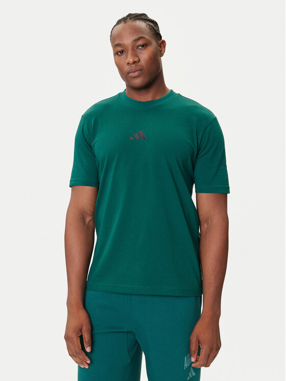 adidas adidas Футболка Essentials Small Logo JF1096 Зелений Regular Fit