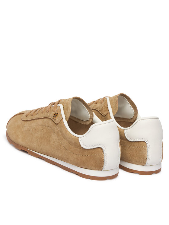 Tommy Hilfiger Laisvalaikio batai Tommy Hilfiger Th Bella Low Runner Suede FW0FW09189 Smėlio