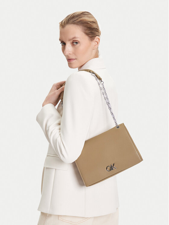 Calvin Klein Geantă Calvin Klein Ck Medium Conv Chain Bag K60K612810 Bej