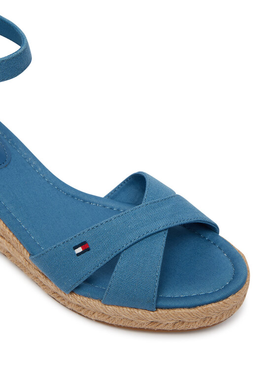Tommy Hilfiger Espadrile Tommy Hilfiger Hemp Crossover Strap Wedge Espadrilles FW0FW09332 Plava