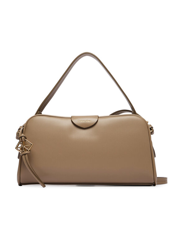 Calvin Klein Torebka Calvin Klein Emblem Trio Top Handle Camera Ba LV04F3370G Beżowy