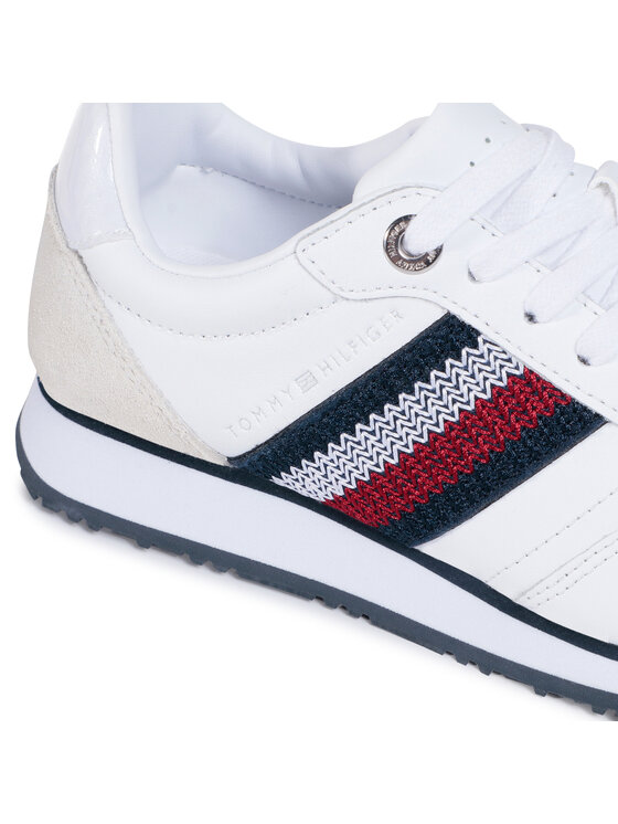 Tommy Hilfiger Snīkeri Tommy Hilfiger Tommy Leather Low Runner FW0FW05213 Balts