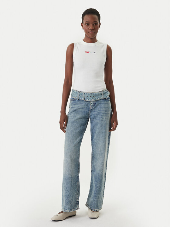 Tommy Jeans Tommy Jeans Top DW0DW22577 Blanco Slim Fit