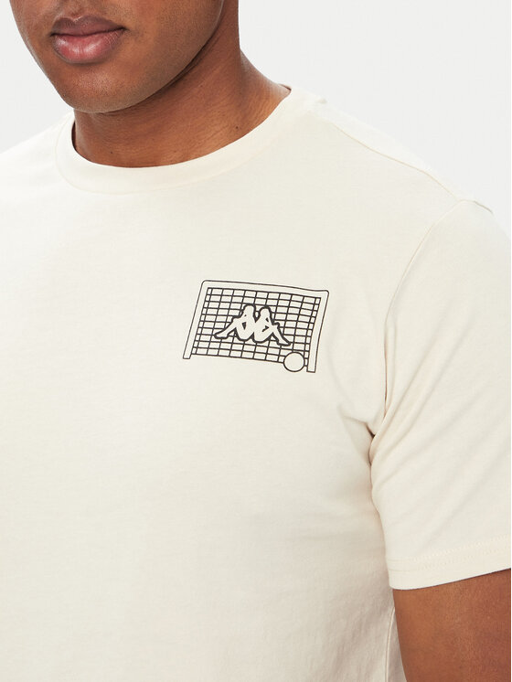 Kappa Kappa Camiseta 322P14W Crema Regular Fit