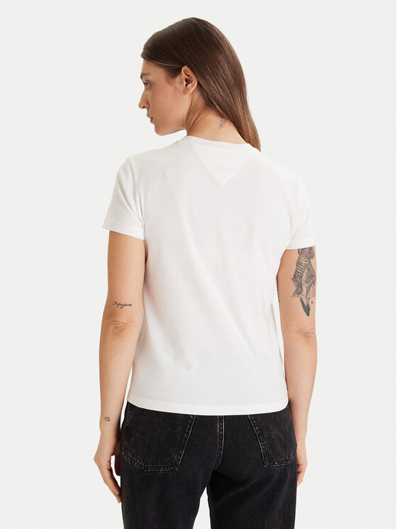 Tommy Jeans Tommy Jeans Camiseta Party Flag DW0DW21965 Écru Regular Fit