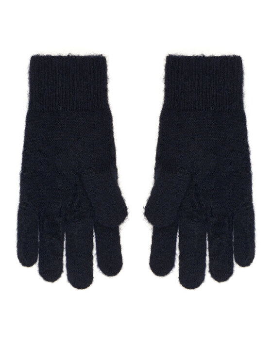 Tommy Hilfiger Sieviešu cimdi Tommy Hilfiger Flag Fluffy AW0AW17797 Tumši zils