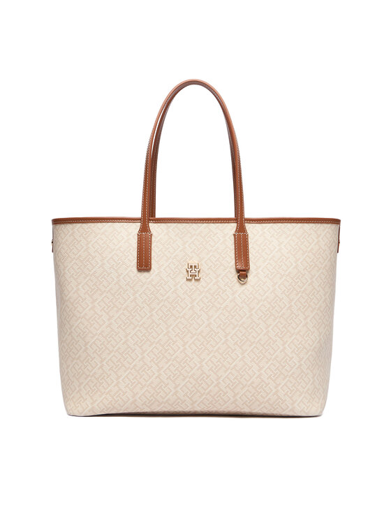 Tommy Hilfiger Borsetta Tommy Hilfiger Th Monoplay Tote Le AW0AW17416 Beige