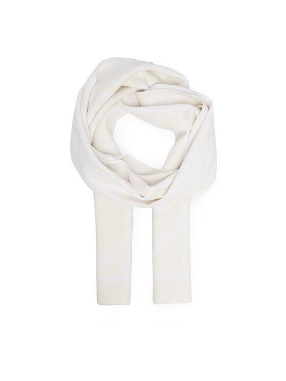 Calvin Klein Šál Calvin Klein Emblem Aop Jcq Fine Rib Scarf LV04D8051G Béžová