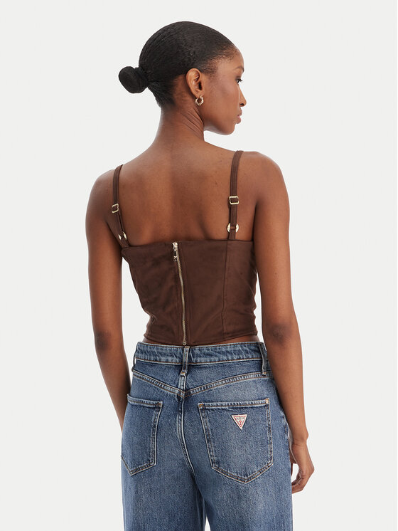 Guess Guess Top W6RH03 WJ472 Marrón Slim Fit