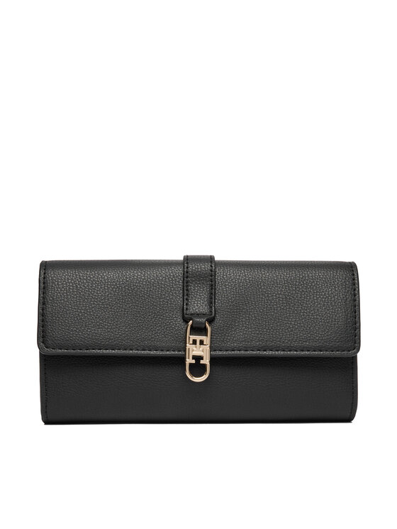 Tommy Hilfiger Cartera Tommy Hilfiger Th Libre Large Flap Wallet AW0AW18935 Negro