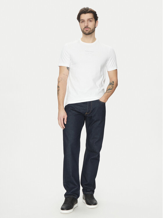 Calvin Klein Calvin Klein Majica Editorial Logo K10K114172 Bela Regular Fit