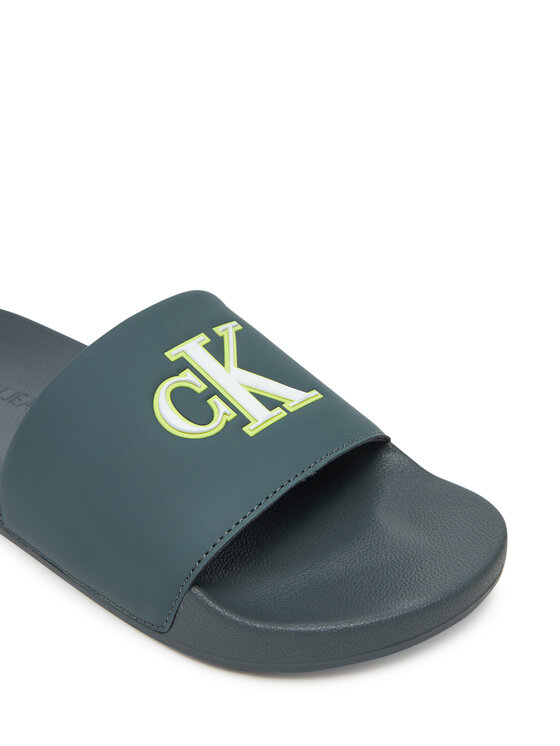 Calvin Klein Jeans Nazouváky Calvin Klein Jeans Slide Jelly Mono Pu YM0YM01281 Zelená