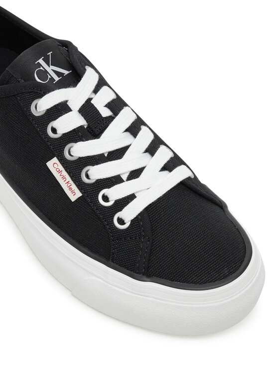 Calvin Klein Jeans Tenis superge Calvin Klein Jeans Vulc Flatform Ctn Logo Tag YW0YW01838 Črna