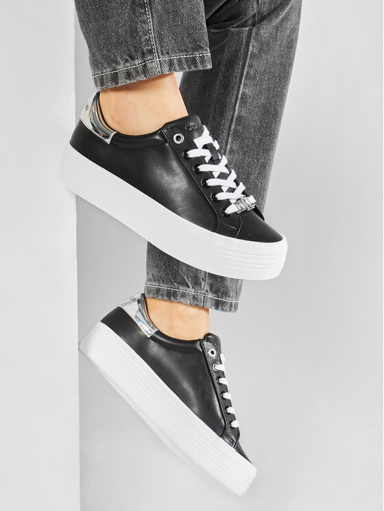 Calvin Klein Jeans Αθλητικά Calvin Klein Jeans Vulcanized Flatform Lace Up Lth YW0YW00164 Μαύρο