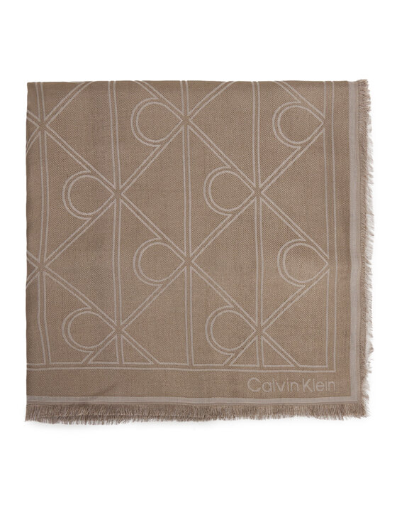 Calvin Klein Бандана Calvin Klein Emblem Aop Contrast Lw Square Sc LV04F8077G Бежов