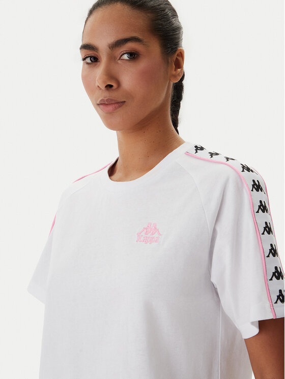 Kappa Kappa Camiseta Banda Adi 371U6WW Blanco Regular Fit