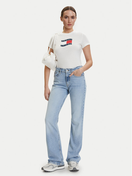 Tommy Jeans Tommy Jeans Camiseta DW0DW22781 Crema Regular Fit