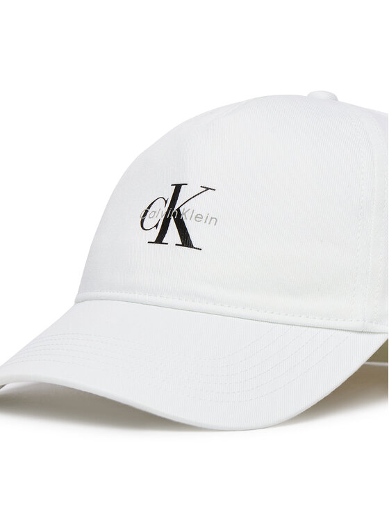 Calvin Klein Шапка с козирка Calvin Klein Monologo Printed Baseball Cap LV04K5027G Бял