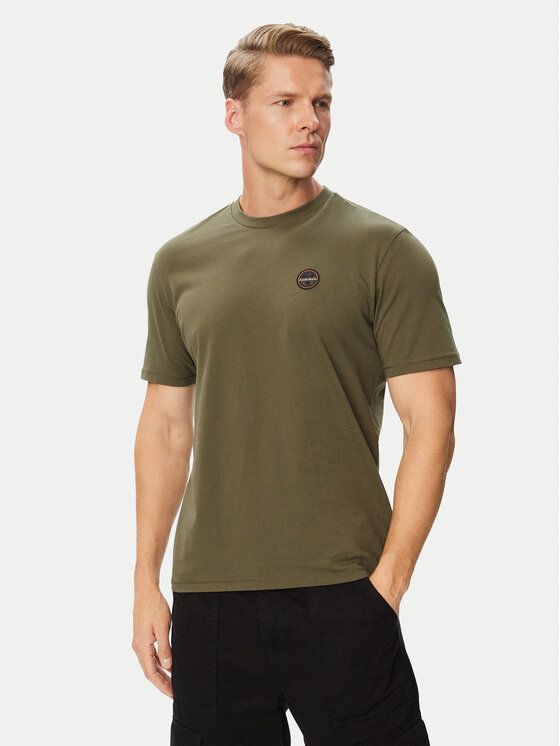 Napapijri Napapijri Camiseta S-Badge NP0A8949 Caqui Regular Fit