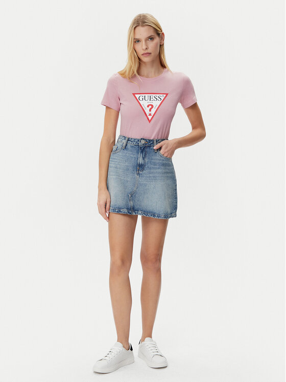Guess Guess T-shirt W1YI1B I3Z14 Ljubičasta Regular Fit
