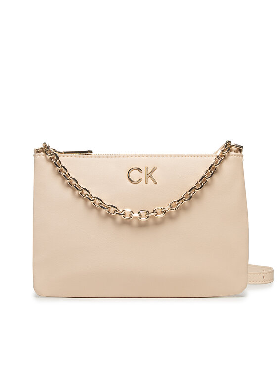 Calvin Klein Torebka Calvin Klein Re-Lock Ew Crossbody W Chain K60K609115 Beżowy