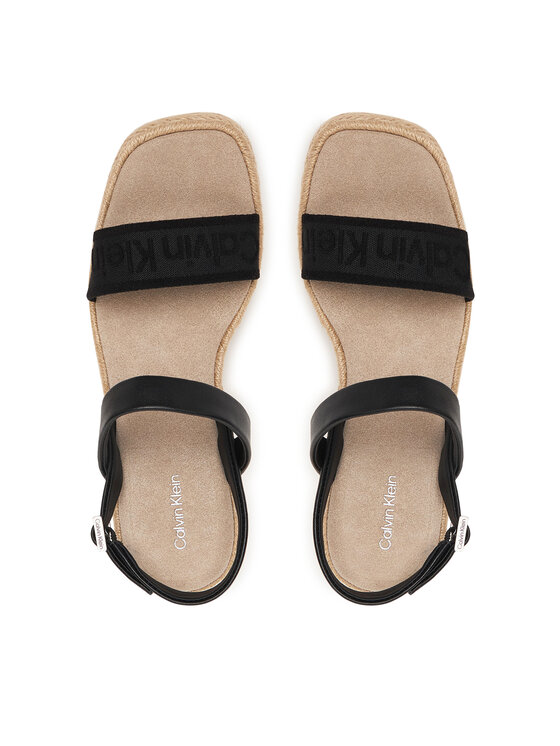 Calvin Klein Espadrile Calvin Klein Wedge Espad 70 Webbing Lth HW0HW02901 Crna