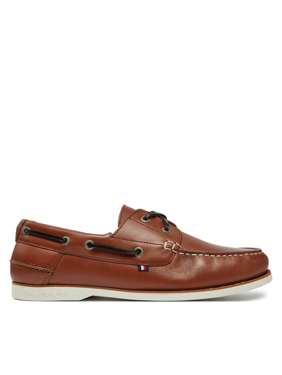 Tommy Hilfiger Nizki čevlji Tommy Hilfiger Th Boat Shoe Core Lth FM0FM05569 Rjava