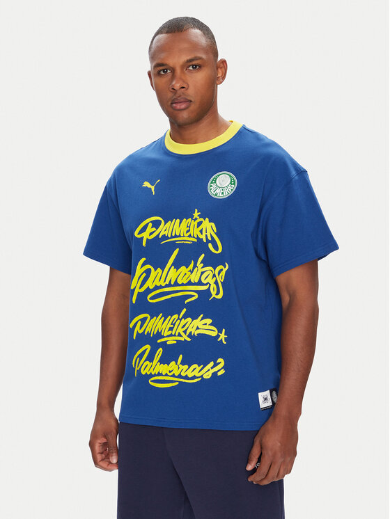 Puma Puma Футболка CWC Hoops x Palmeiras 631704 Голубий Regular Fit