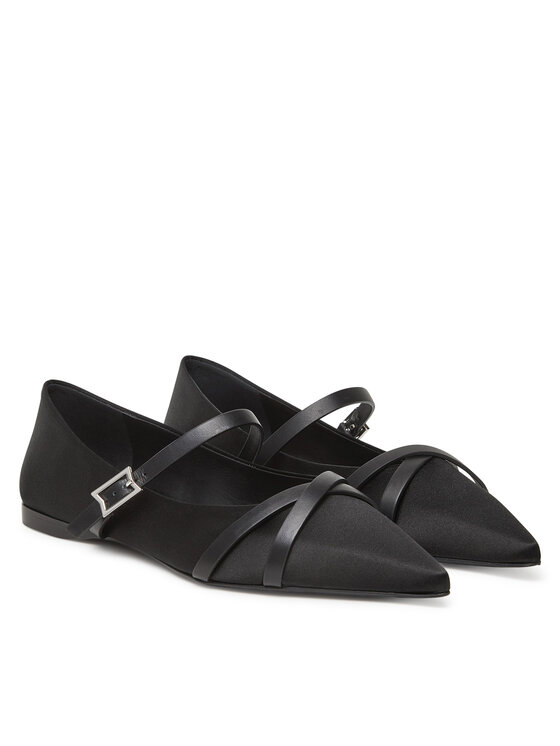 Max Mara Półbuty Max Mara Satinflat 2514521272600 Czarny