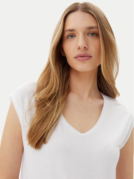 Pieces Pieces Футболка Billo 17078732 Білий Loose Fit