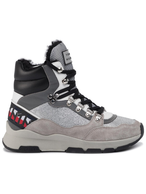 Tommy Hilfiger Snīkeri Tommy Hilfiger Tommy Sparkle Sporty Boot FW0FW04635 Pelēks