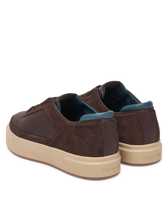 Calvin Klein Superge Calvin Klein Basket Cupsole Laceup Lth-Nu YM0YM01354 Rjava