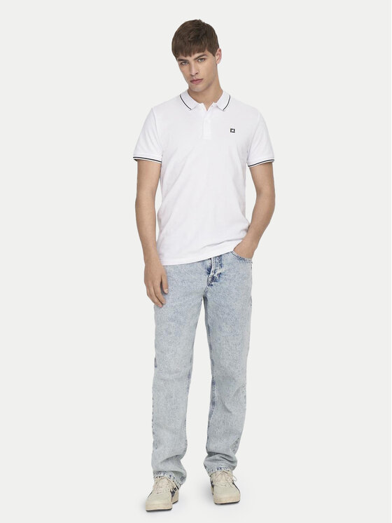 Only & Sons Only & Sons Поло Fletcher 22024827 Білий Regular Fit