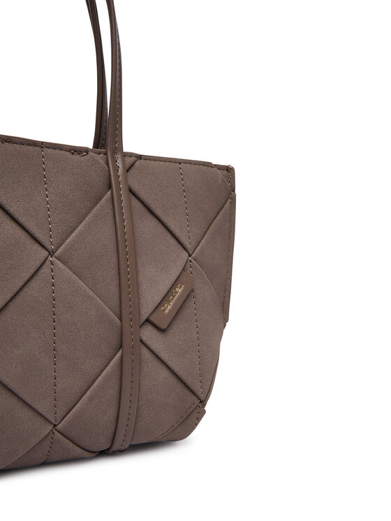 Calvin Klein Geantă Calvin Klein Woven Sueded Mini Tote Crossbody LV04F3696G Maro